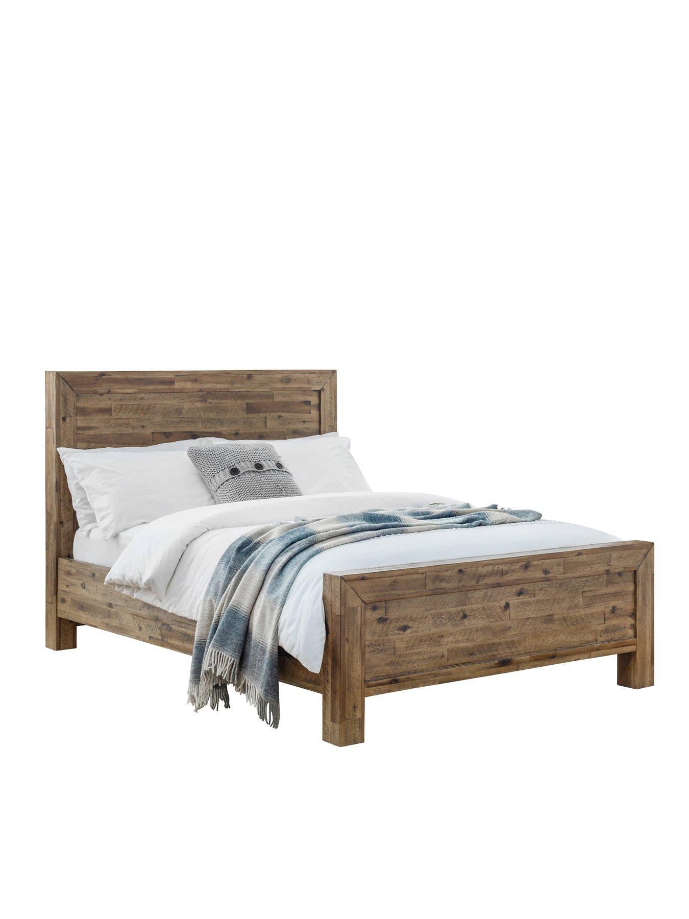 Julian Bowen Hoxton Double Wooden Bed - Solid Acacia | Very.co.uk