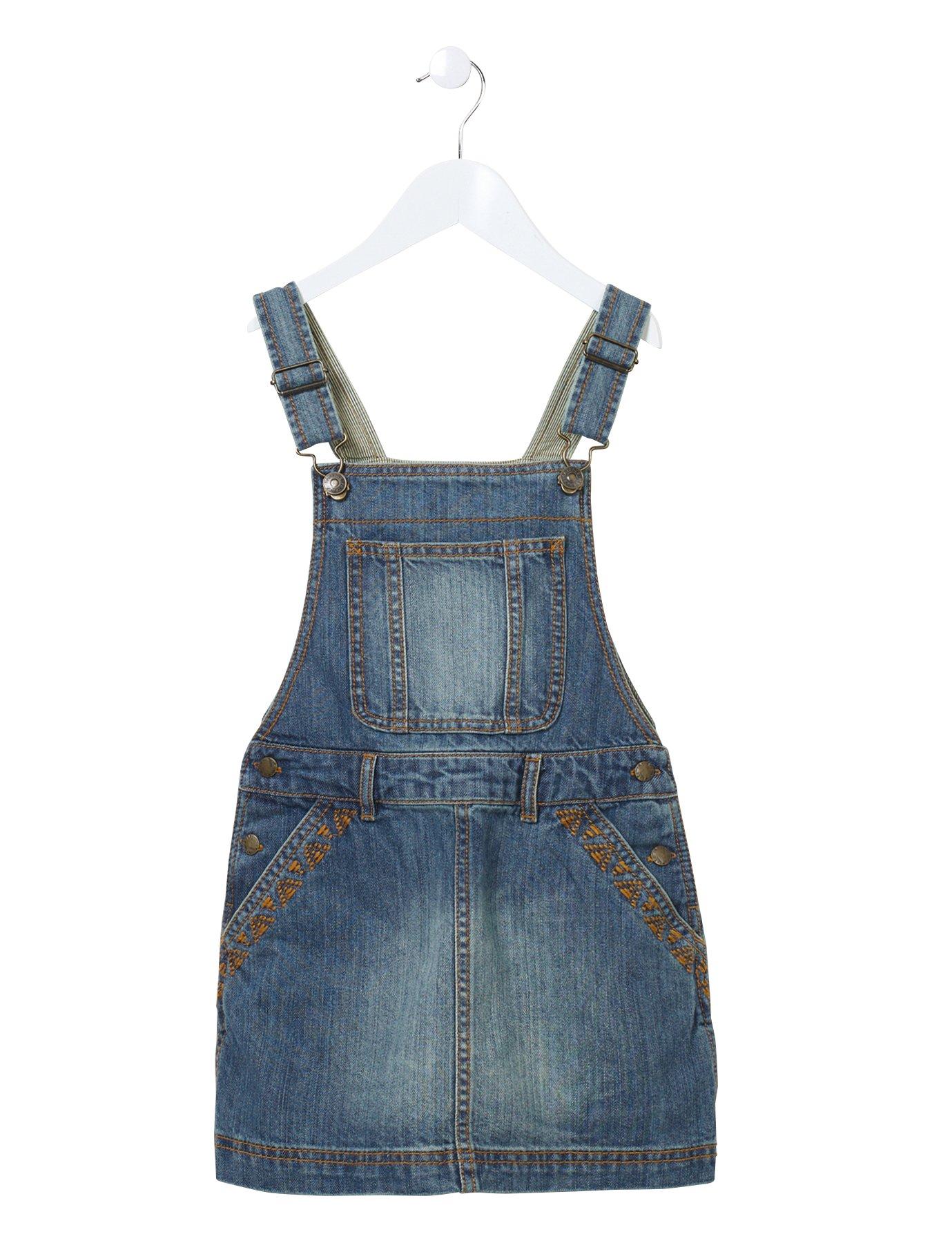 ladies denim pinafore dress uk
