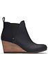  image of toms-kelsey-leather-wedge-ankle-boot-black