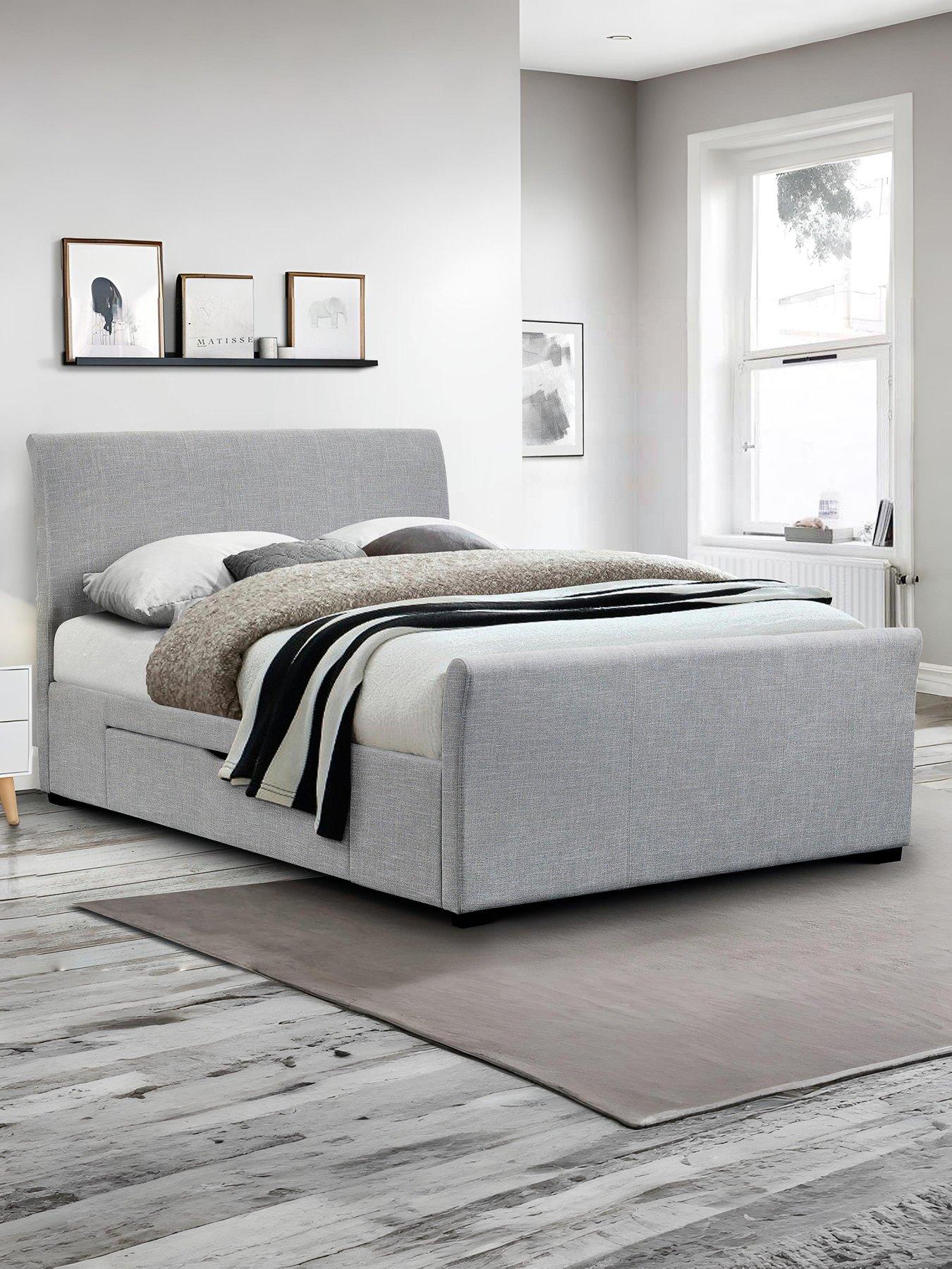 undefined Capri Fabric Bed Frame with Drawers