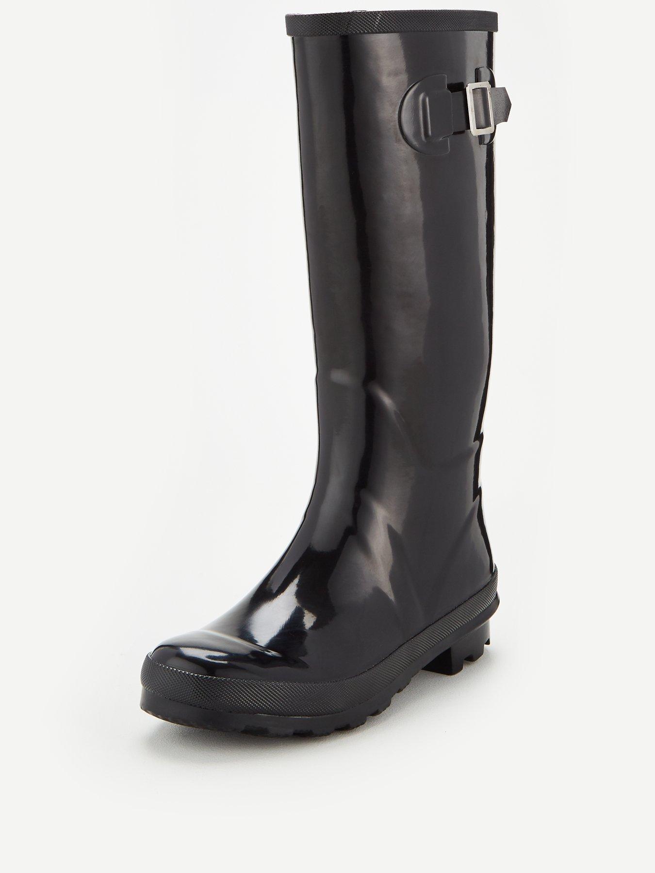 ladies long black boots uk