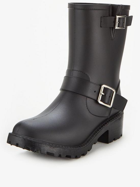 front image of v-by-very-ladies-biker-wellington-boot-black