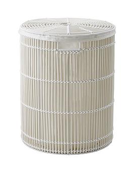 Product photograph of Very Home White Rattan Style Laundry Hamper from very.co.uk