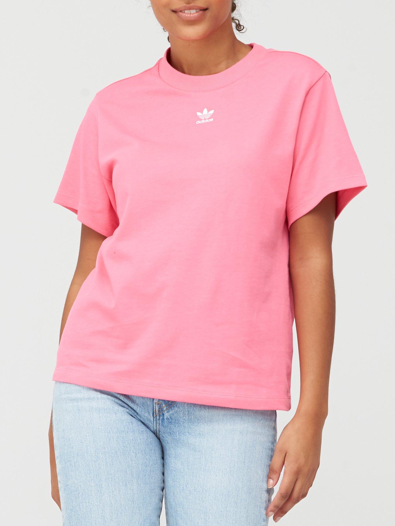 pink adidas shirts womens