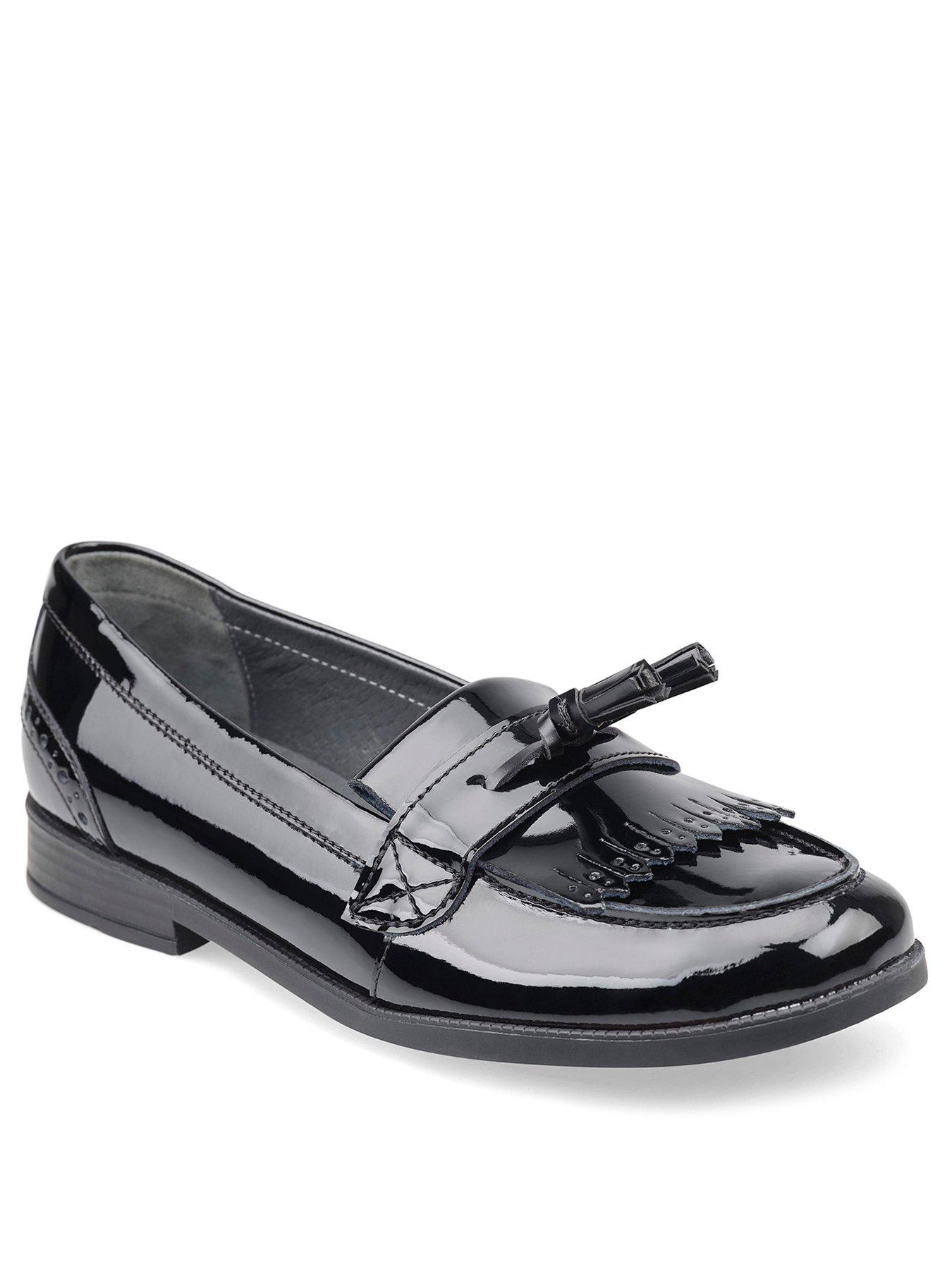School & uniform Sketch Older Girls Loafer Shool Shoes - Black Patent