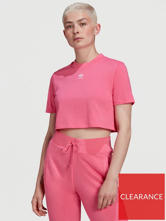 front image of adidas-originals-trefoil-cropped-t-shirt-pinknbsp