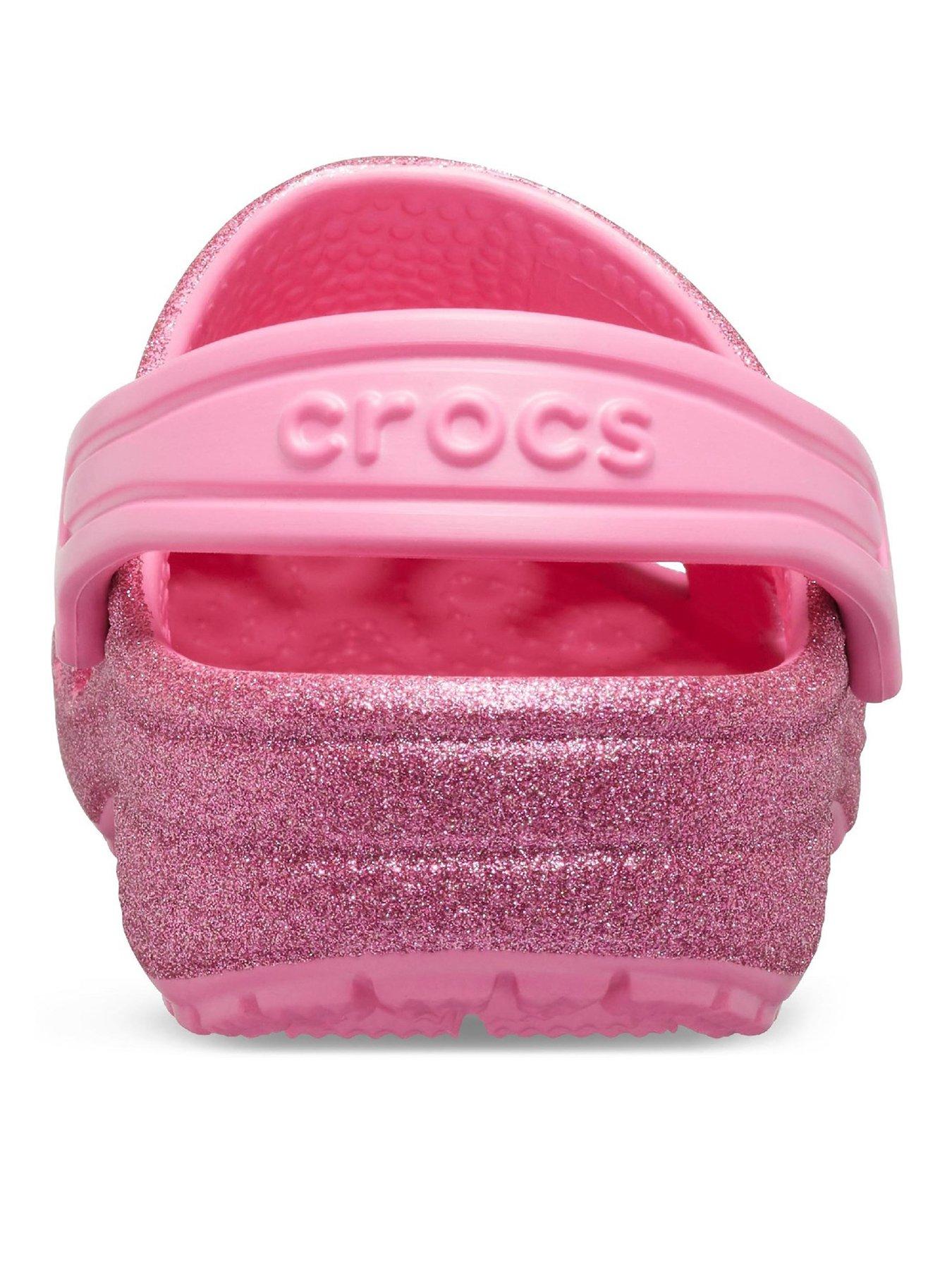 pink glitter crocs