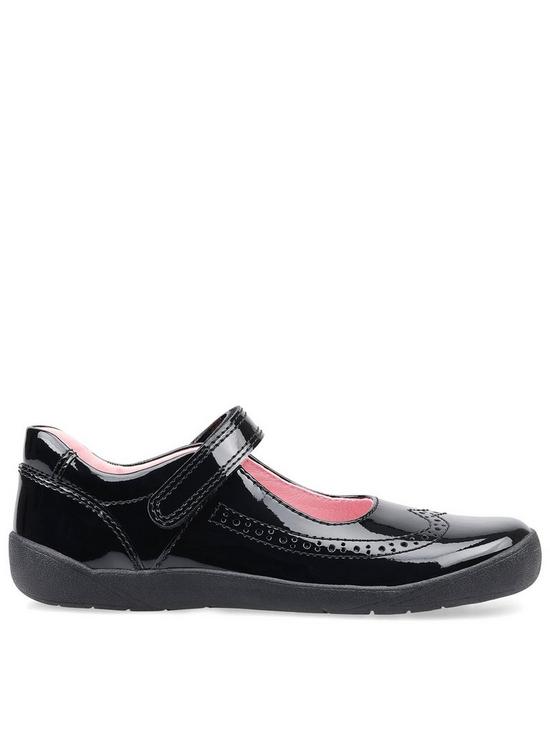 front image of start-rite-girls-spiritnbsppatent-leather-mary-jane-school-shoes-with-unicorn-footbed-black