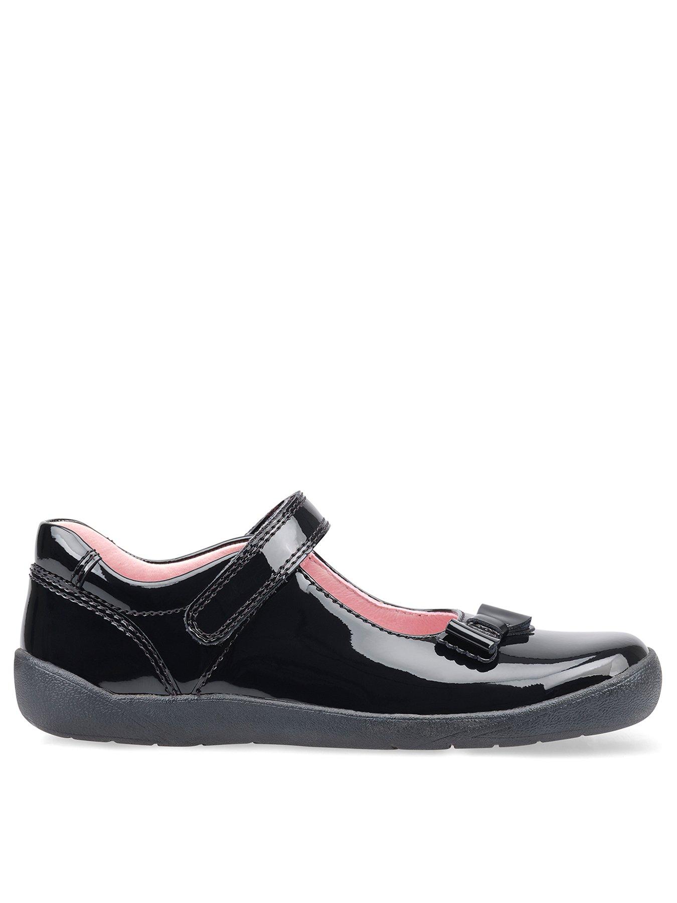 Image 3 of 5 of Start-rite Girls Giggle&nbsp;Patent Leather Riptape Mary Jane School Shoes - Black