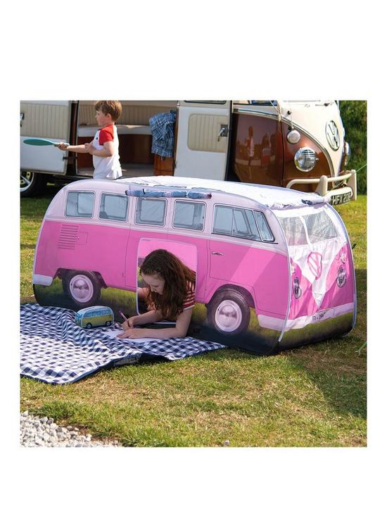front image of volkswagen-vw-kids-pop-up-tent-pink