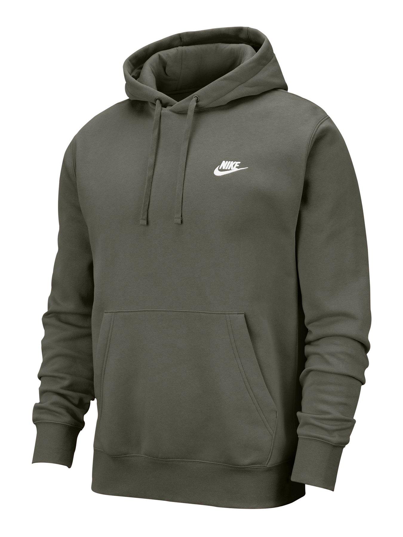 nike club hoodie in khaki