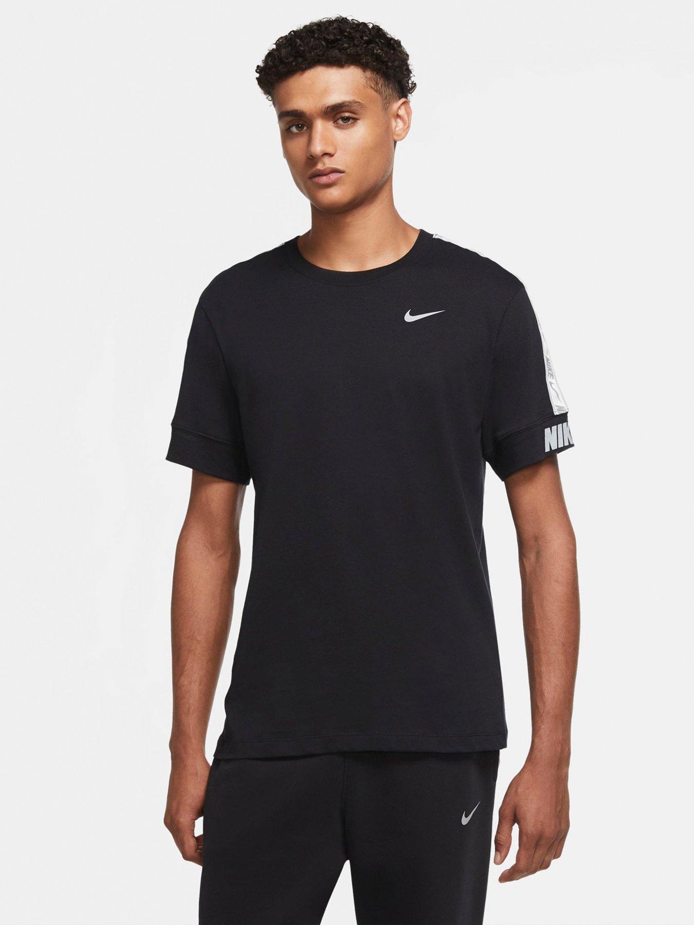 Nike Repeat 2.0 Tape Reflective T-Shirt - Black | very.co.uk