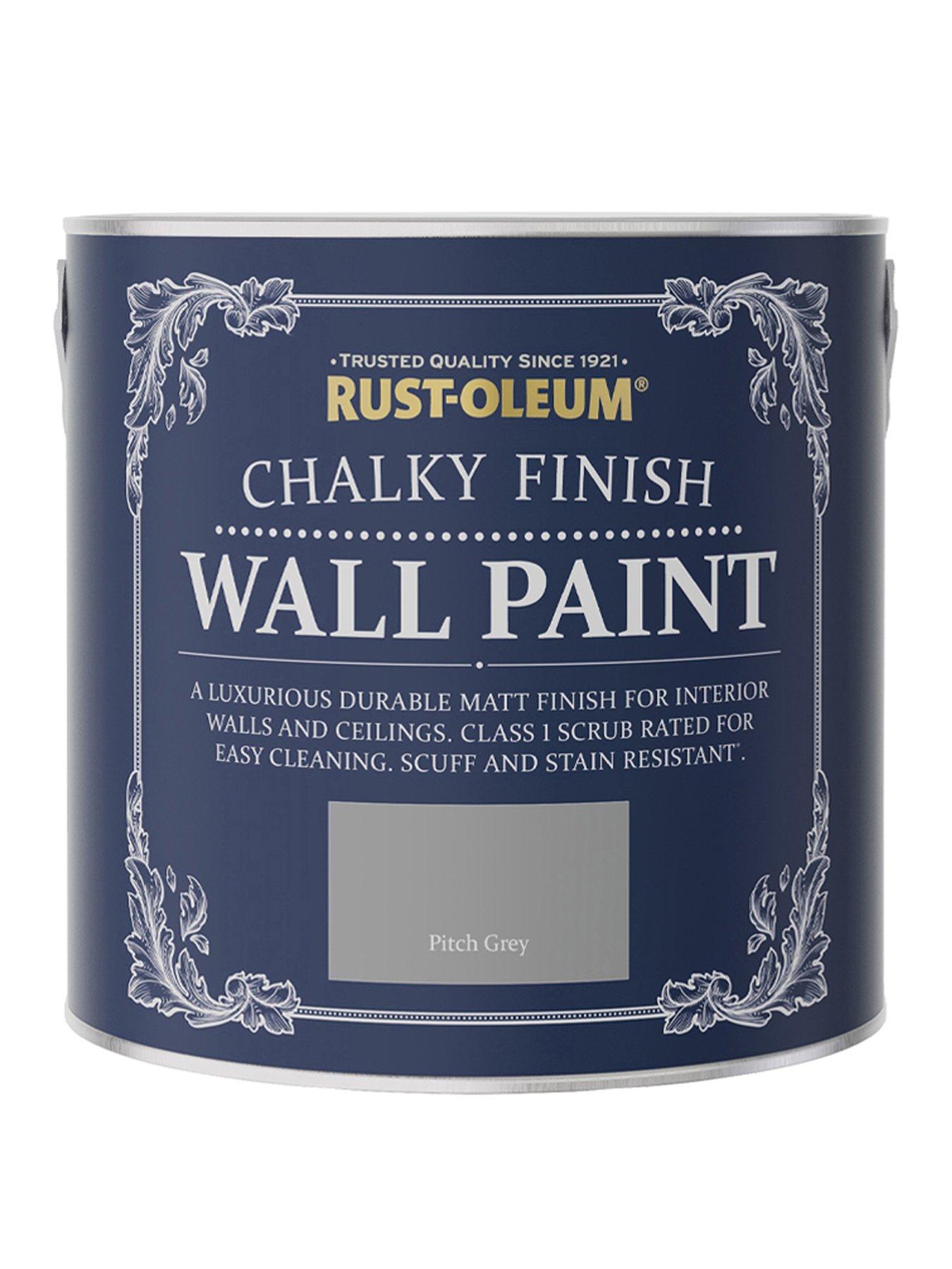 Product photograph of Rust-oleum Chalky Finish 2 5-litre Wall Paint Ndash Pitch Grey from very.co.uk