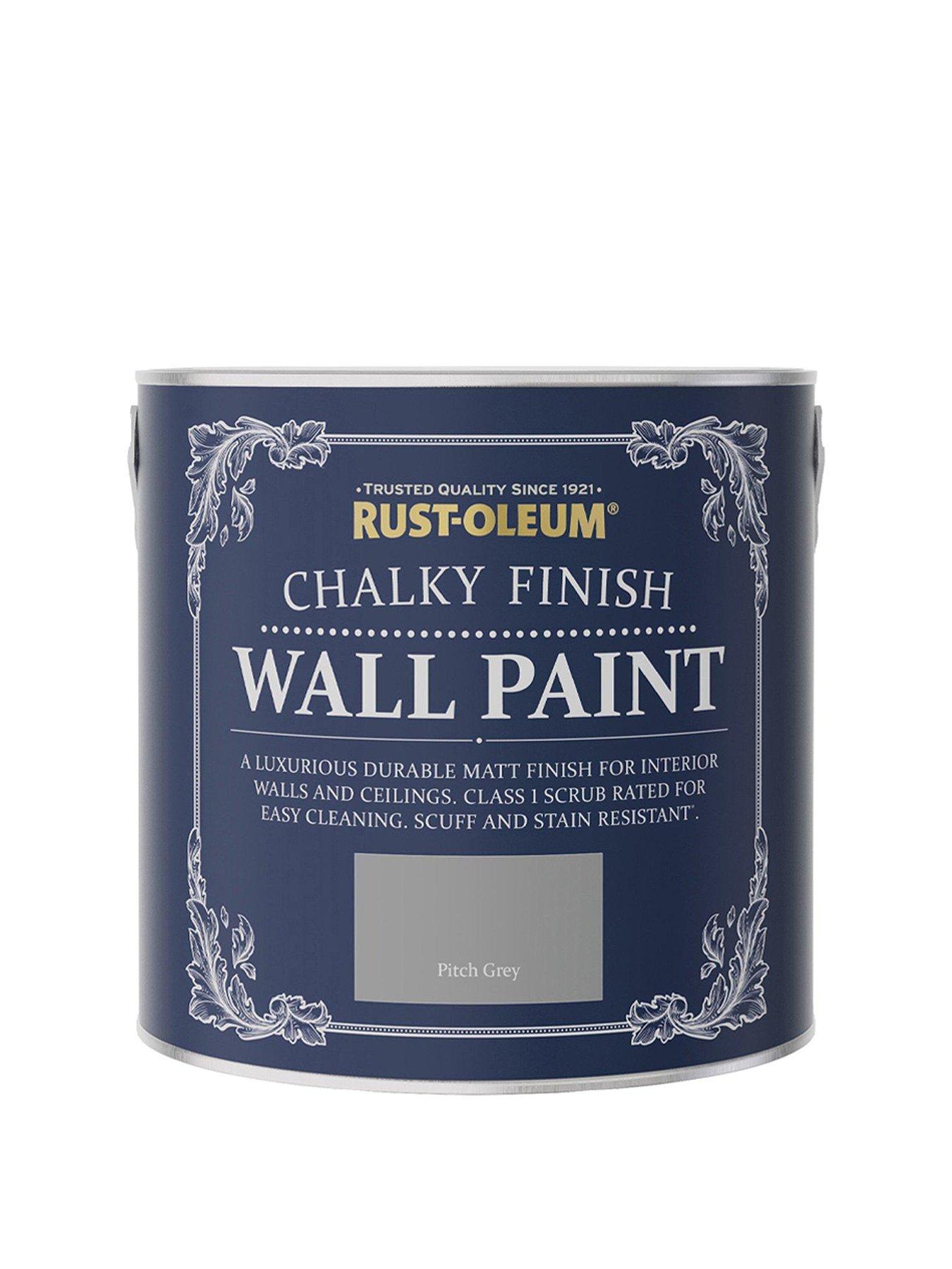 Product photograph of Rust-oleum Chalky Finish 2 5-litre Wall Paint Ndash Pitch Grey from very.co.uk