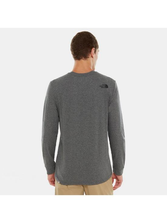 stillFront image of the-north-face-mens-ls-simple-dome-tee-medium-grey-heather