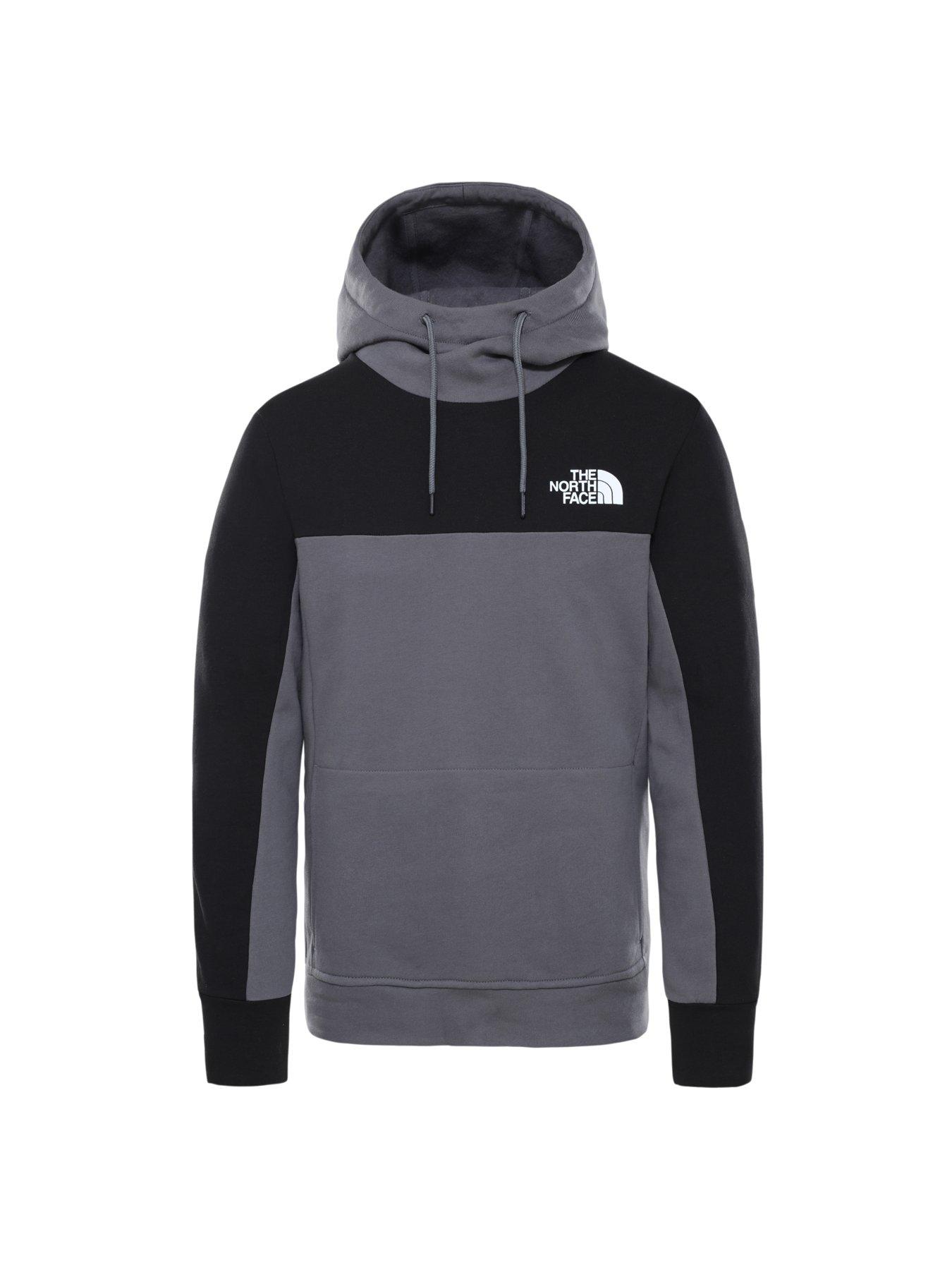 north face black and grey hoodie