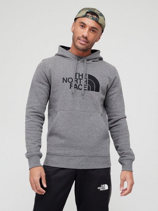 front image of the-north-face-mens-drew-peak-pullover-hoodie-medium-grey-heather