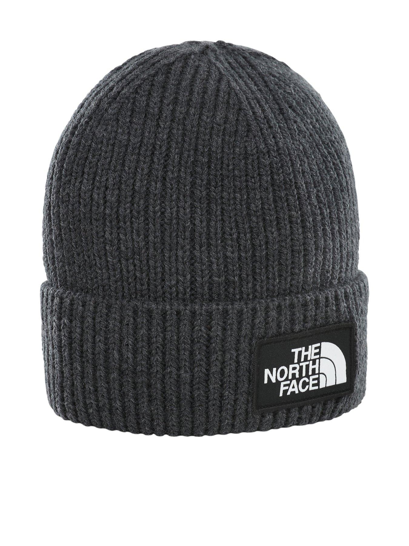 THE NORTH FACE Logo Box Cuffed Beanie - Medium Grey Heather | very.co.uk