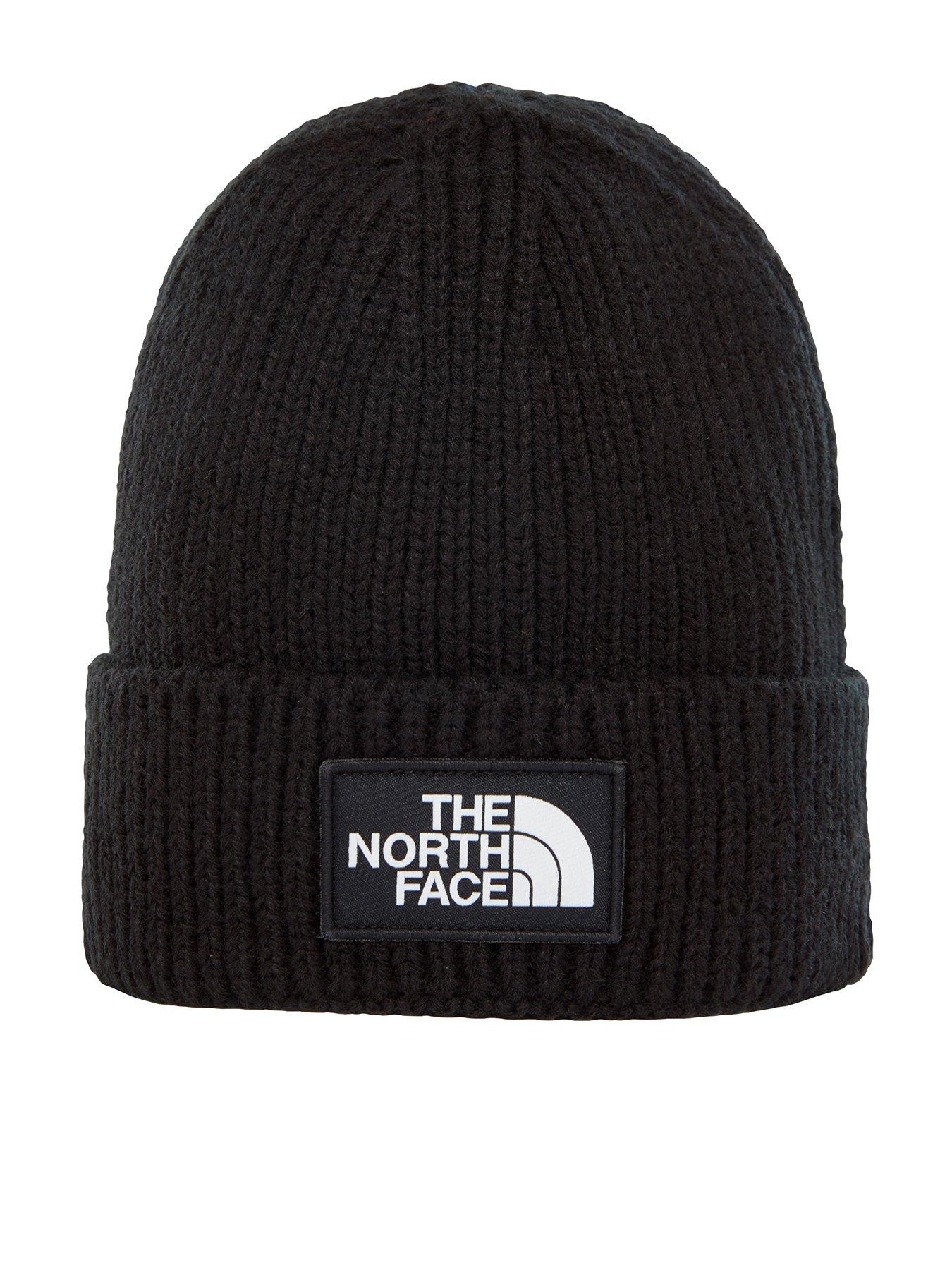 THE NORTH FACE Logo Box Cuffed Beanie - Black | very.co.uk