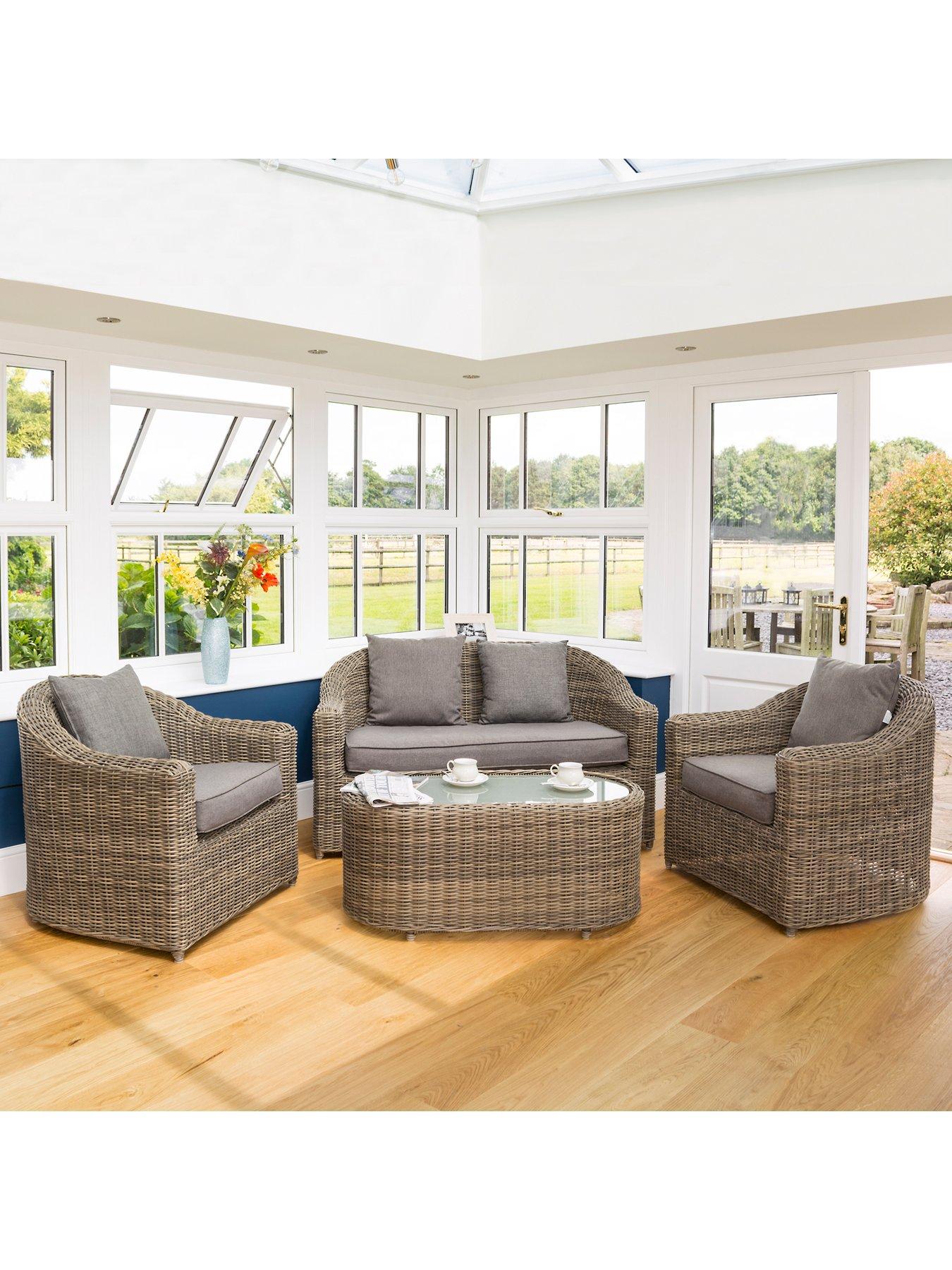 Image 2 of 6 of Rowlinson Bunbury Sofa Set Natural Weave