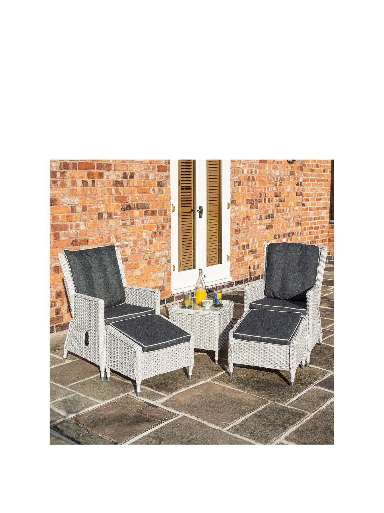 jakarta charcoal garden chaise and footstool set