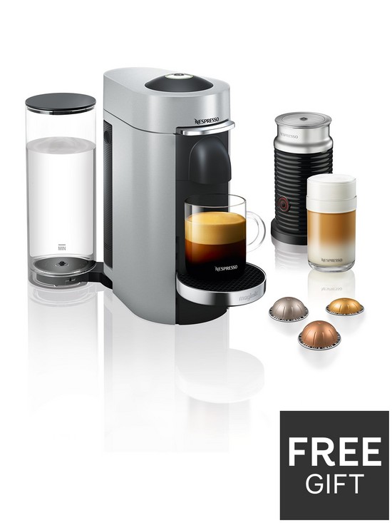 front image of nespresso-vertuo-plus-11388-coffee-machine-with-milk-frother-by-magimix-silver