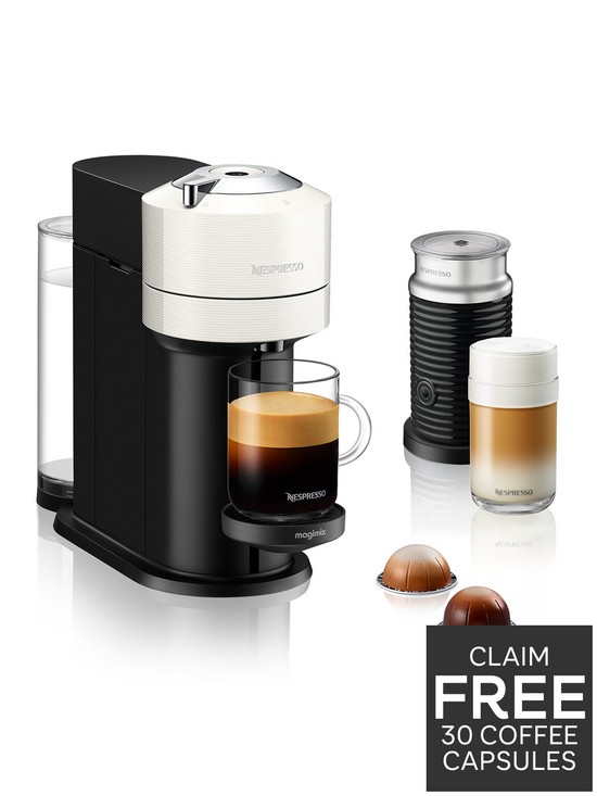front image of nespresso-vertuo-next-11710-coffee-machine-with-milk-frother-by-magimix-white