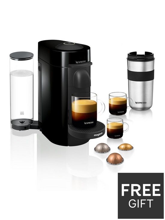 front image of nespresso-vertuo-plus-11399-coffee-machine-by-magimix-black