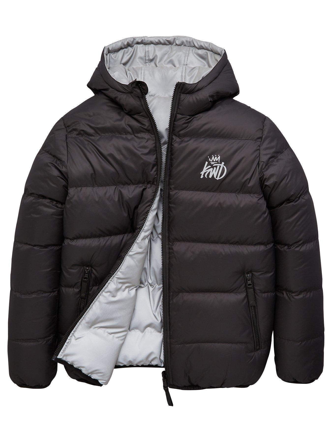 nike black small logo longline padded jacket