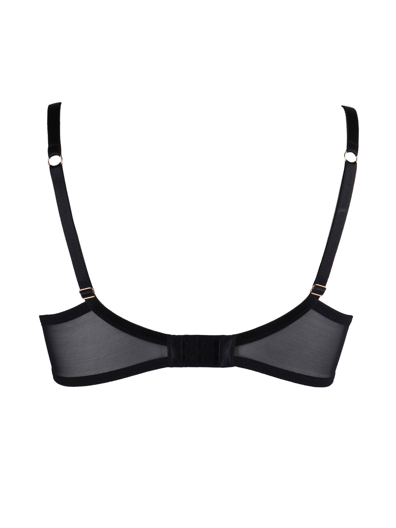 Pour Moi Satin Luxe Plunge Padded Bra - Black | very.co.uk