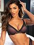  image of pour-moi-luxe-linear-contour-lightly-padded-bra-blackblush