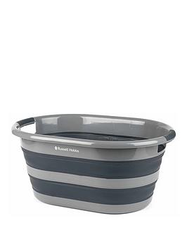 Product photograph of Russell Hobbs Collapsible Plastic Oval Laundry Basket from very.co.uk