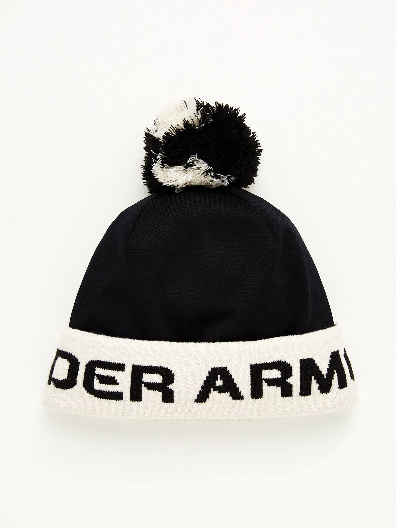  Under Armour  Boys' UA Game Time Pom Beanie | OSFA | Black