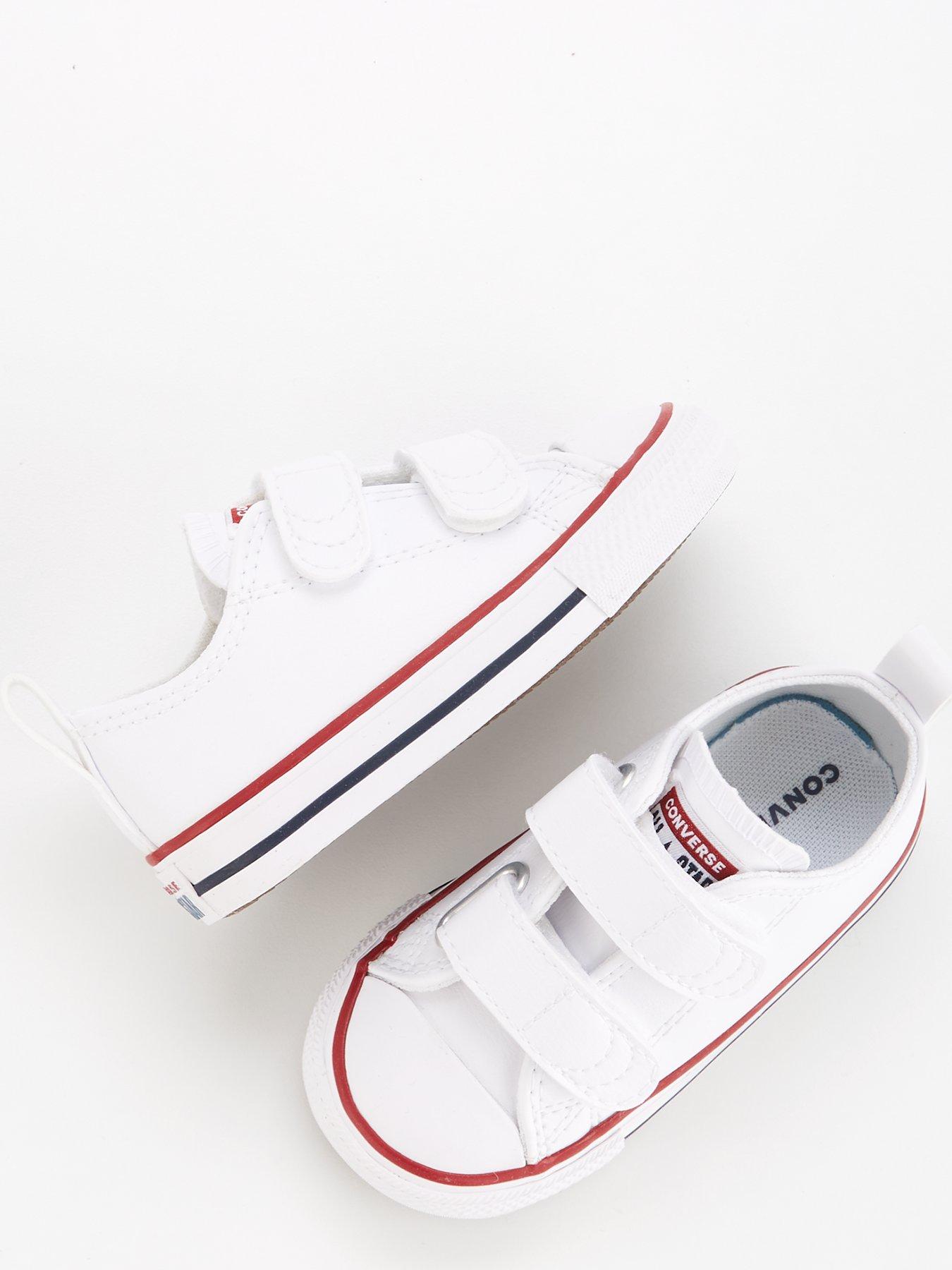 Infant white leather velcro converse hotsell