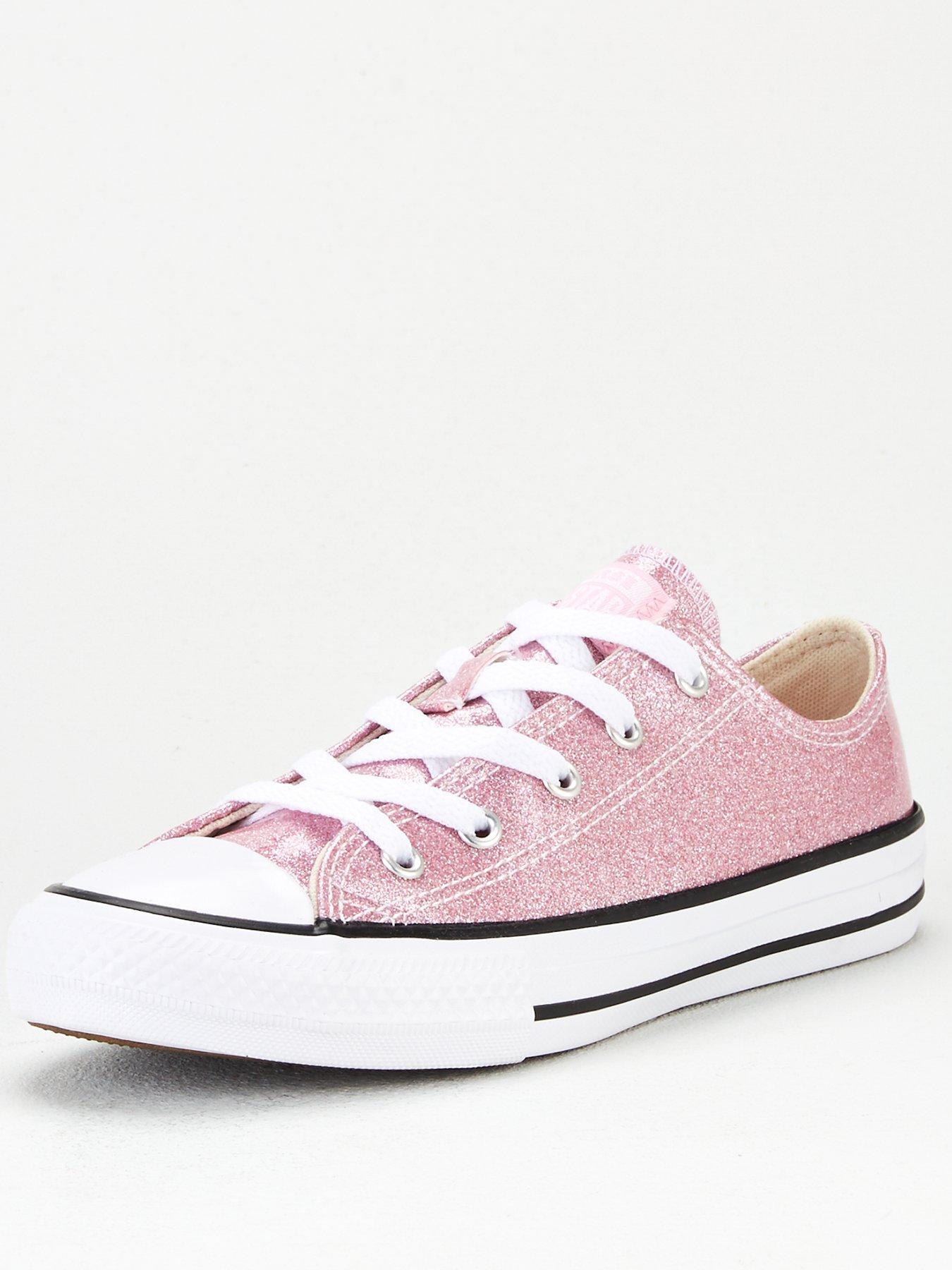 pink all star ox glitter trainers junior