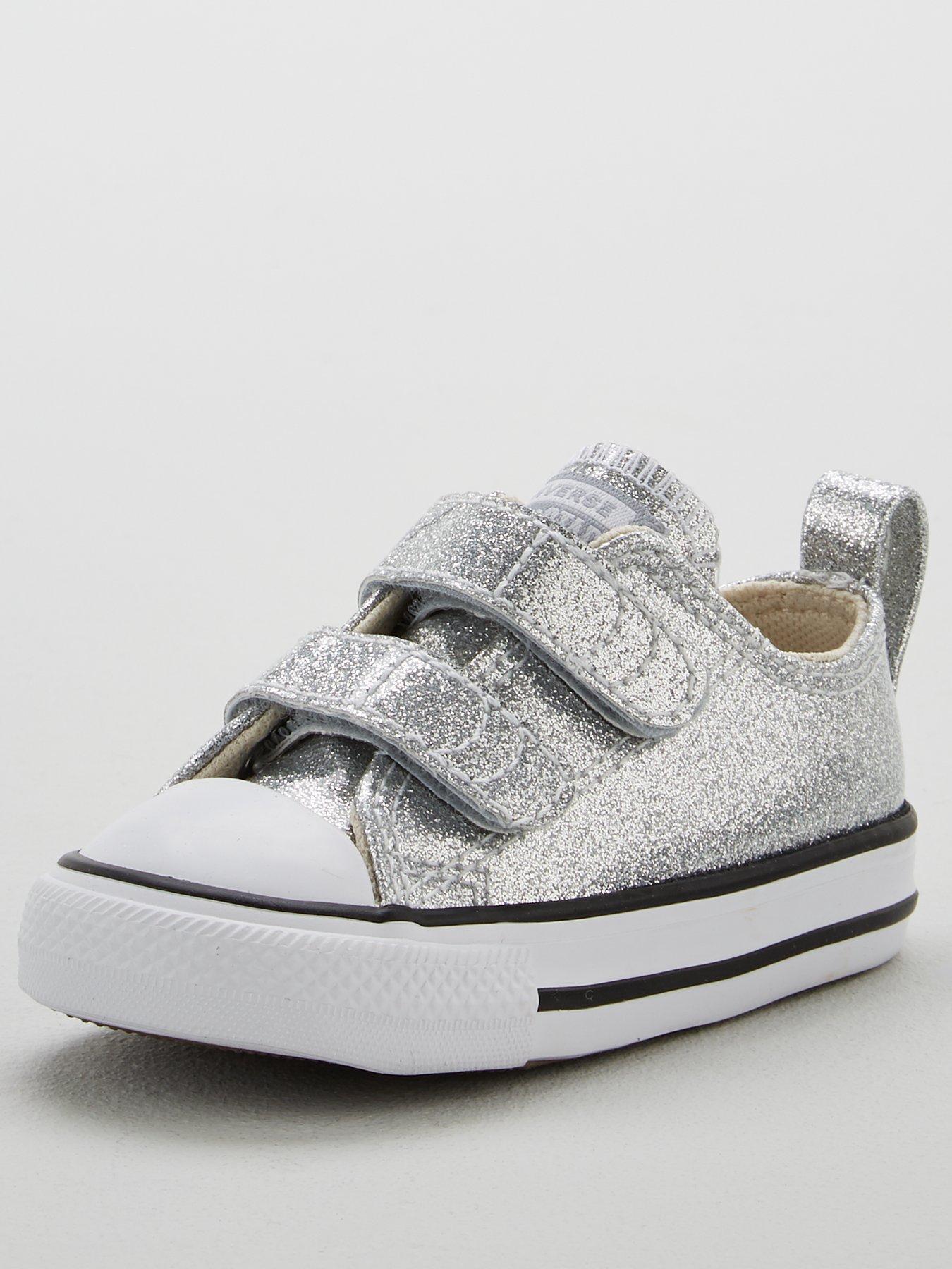 silver converse trainers
