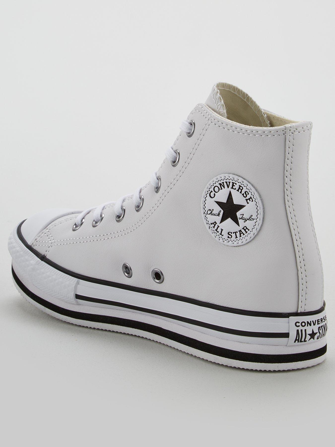 black and white high top converse junior