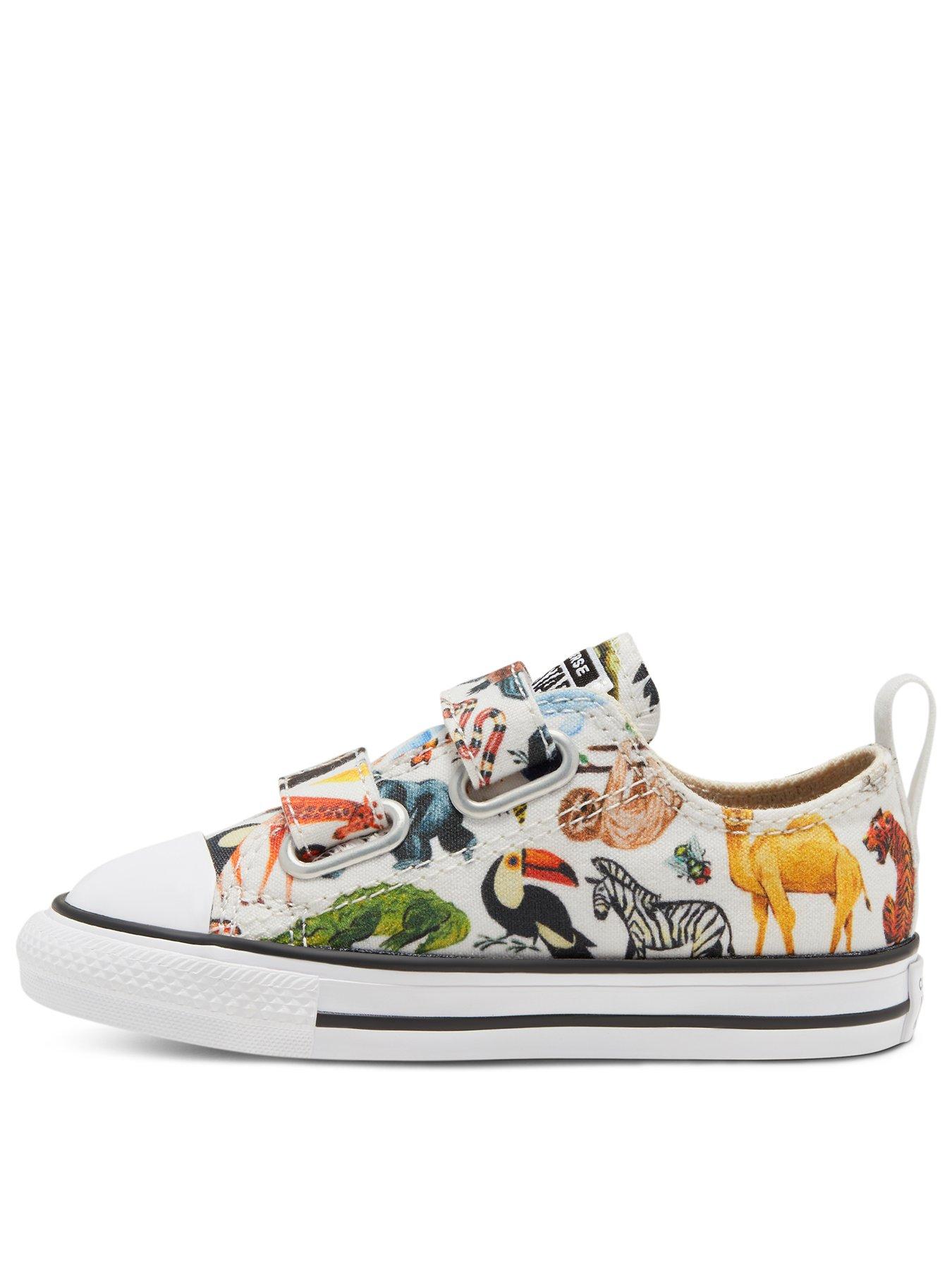 converse ctas ox 2v science class animal print infant trainer