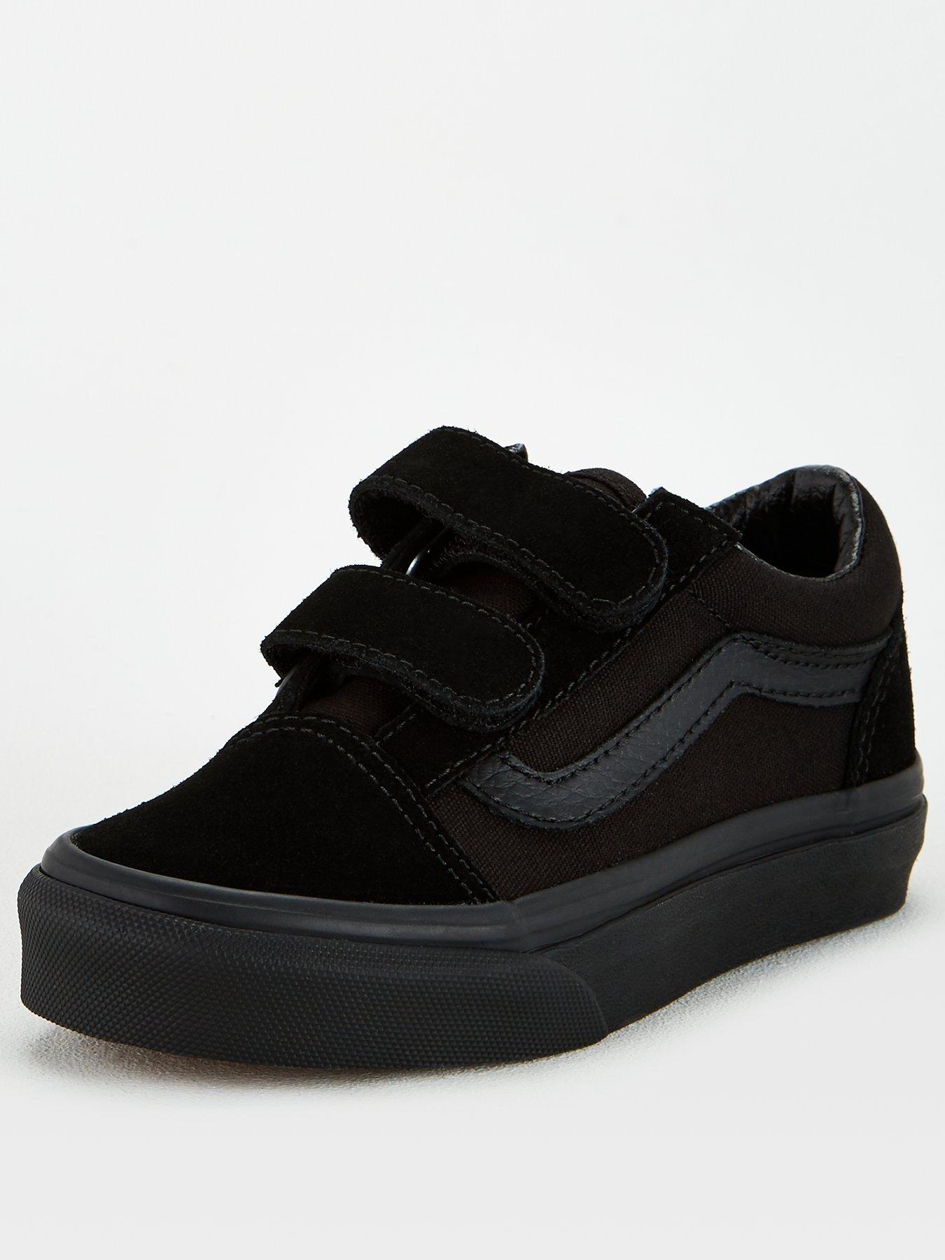 childrens black velcro vans