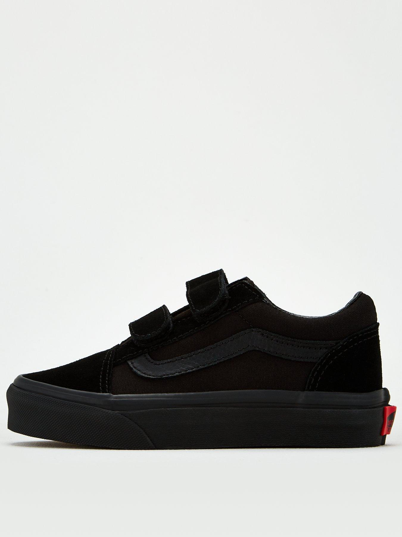 Old skool best sale velcro vans black