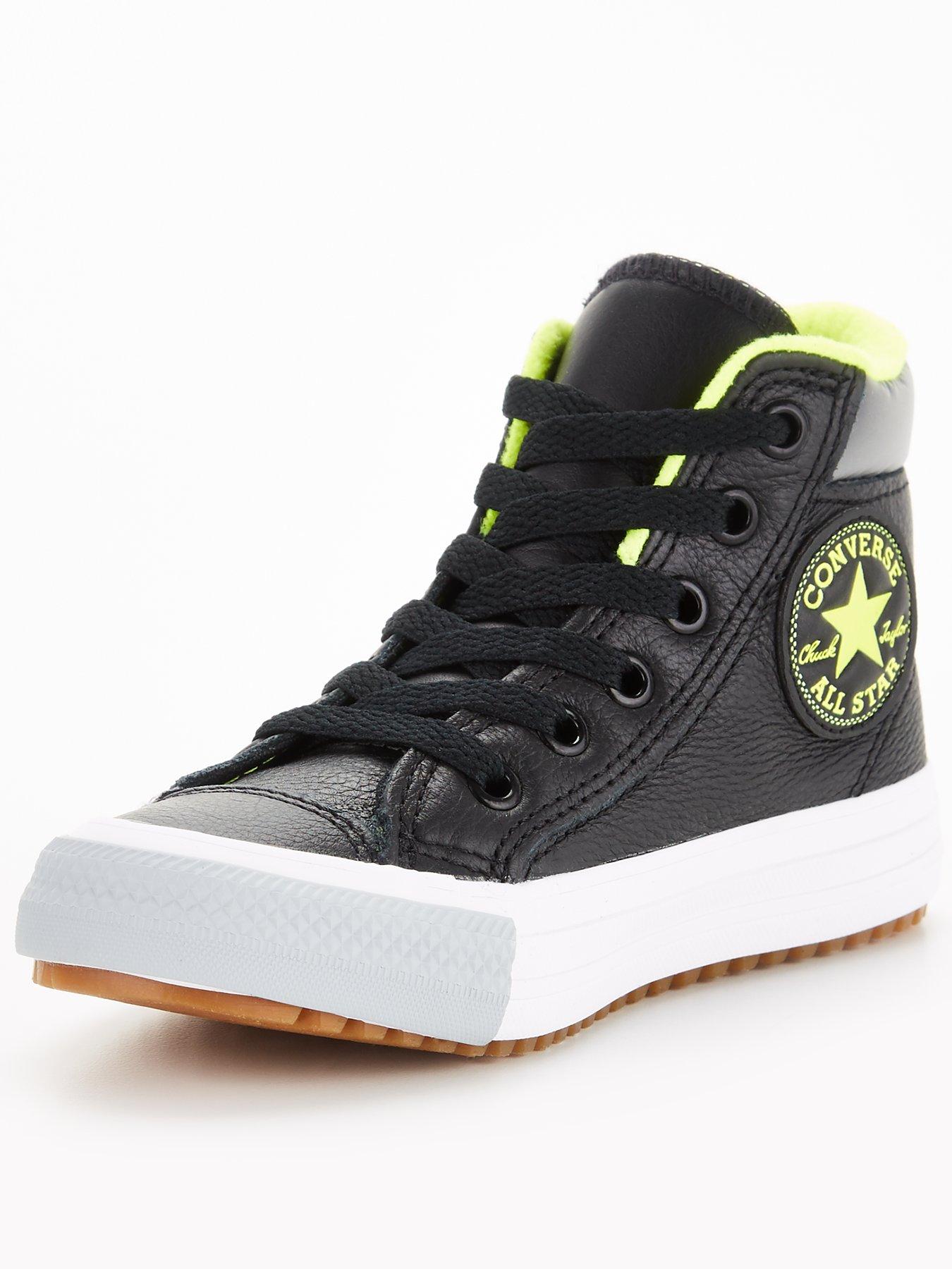 Converse Chuck Taylor All Star Leather Childrens Trainers - Black | very.co. uk