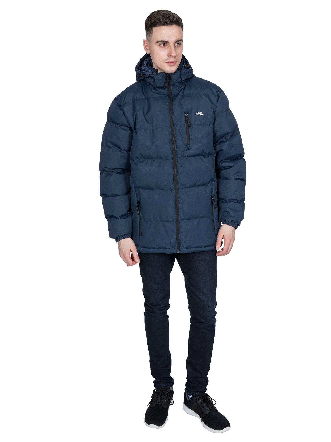 Trespass mens clip padded hooded hot sale jacket navy