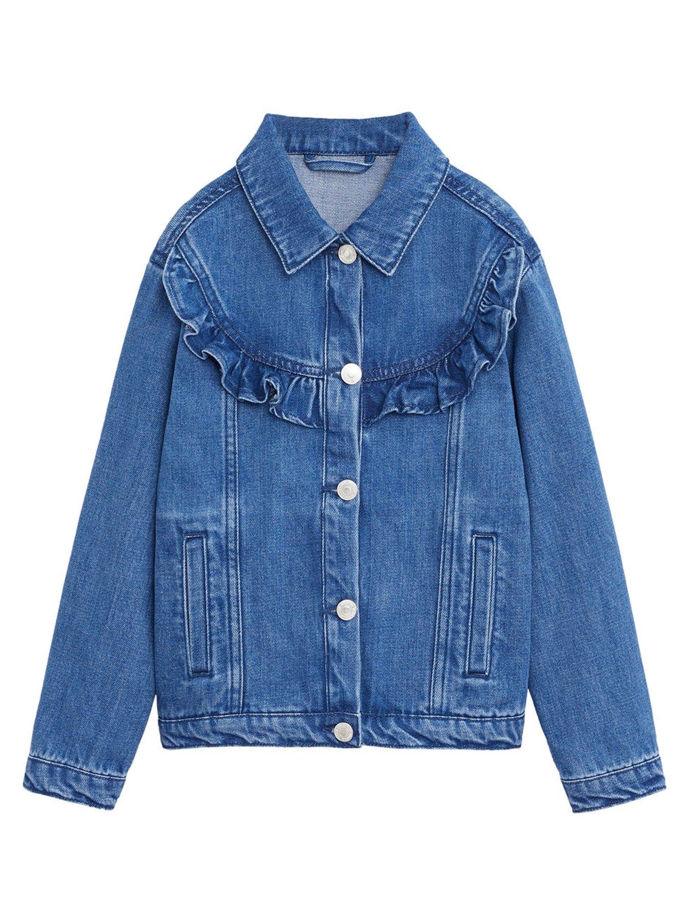 girls frill denim jacket