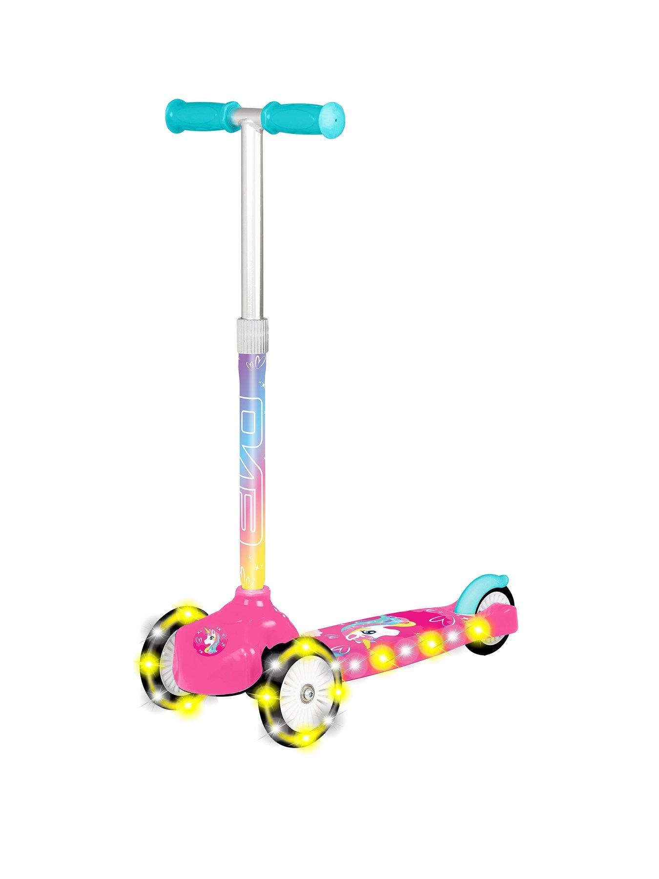 unicorn scooter with 2 light up wheels