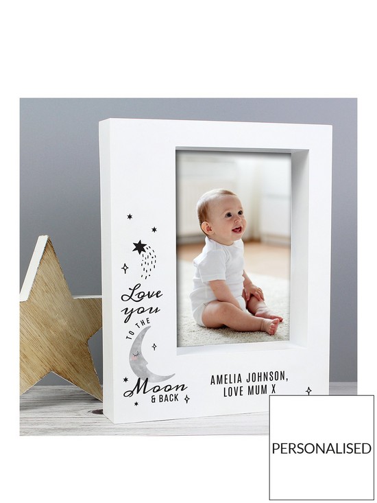 front image of the-personalised-memento-company-personalised-love-you-to-the-moon-back-photo-frame