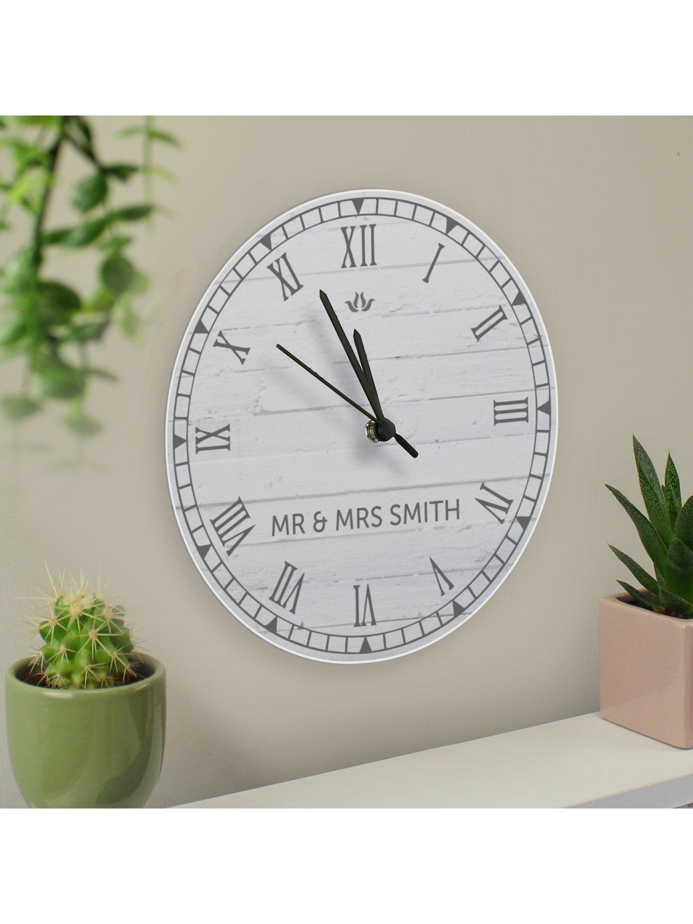 Image 3 of 3 of The Personalised Memento Company Personalised Rustic Style Wooden Clock