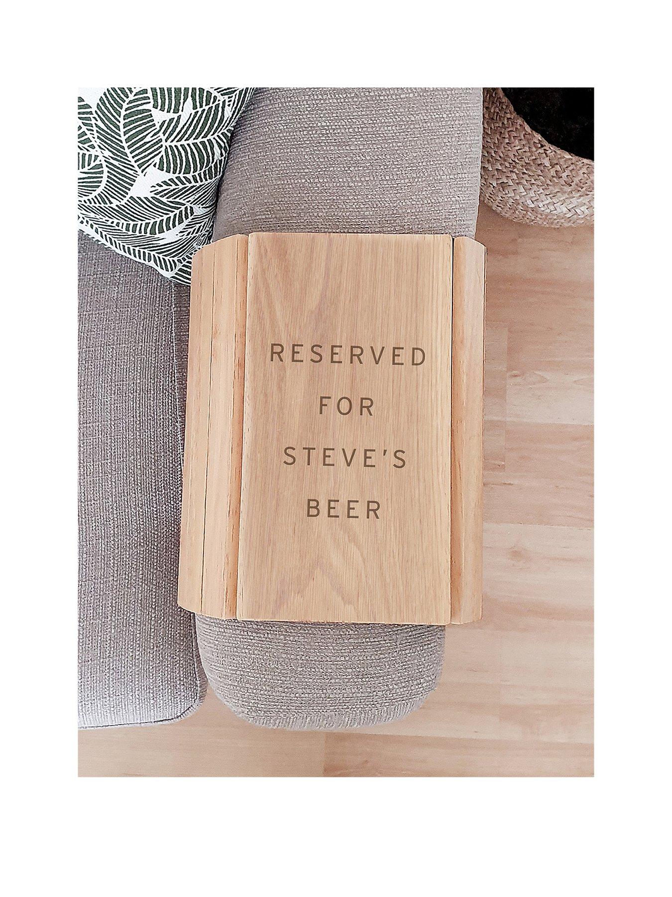 Image 1 of 5 of The Personalised Memento Company Personalised 'Reserved For' Wooden Sofa Tray