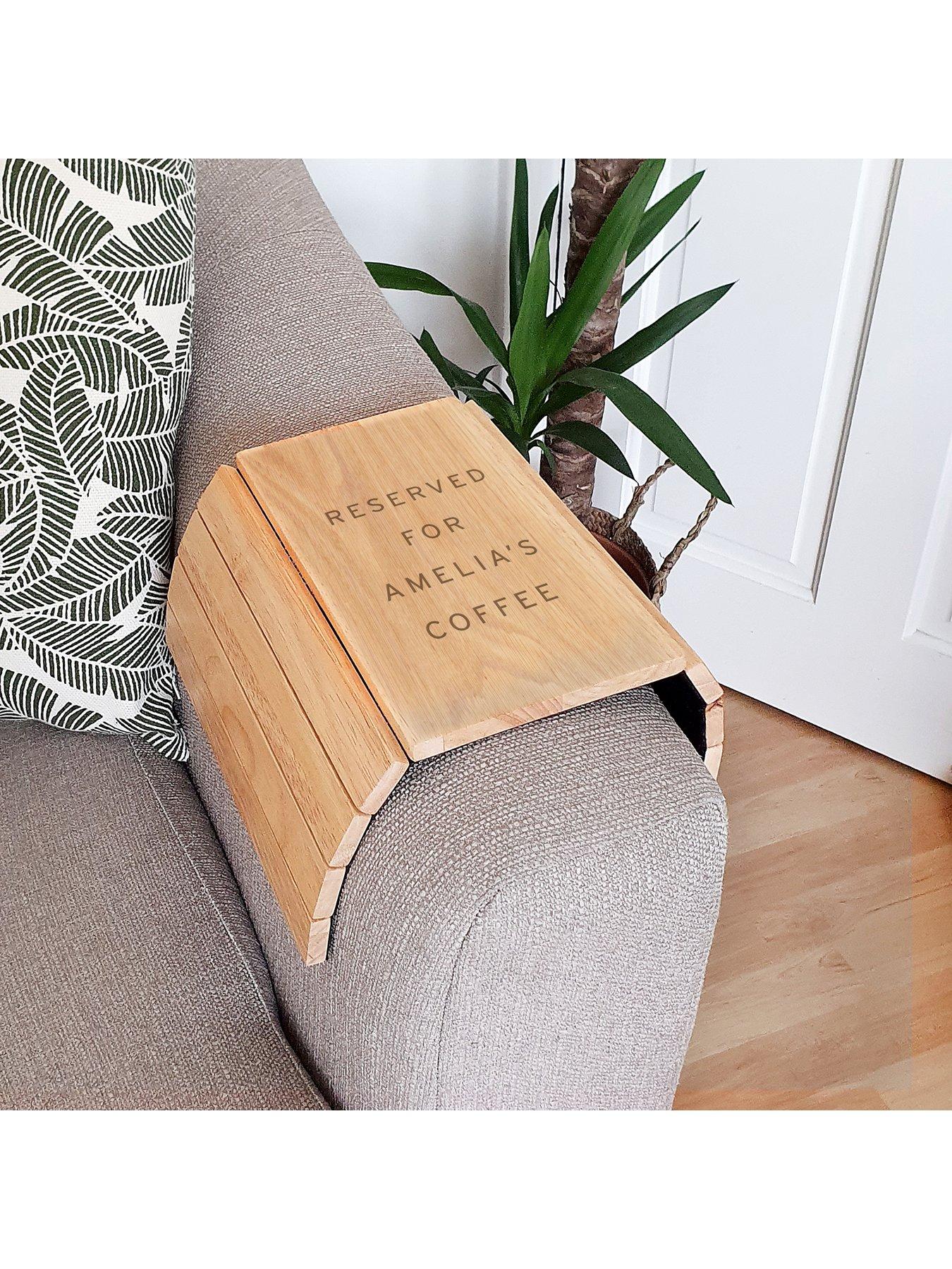 Image 2 of 5 of The Personalised Memento Company Personalised 'Reserved For' Wooden Sofa Tray