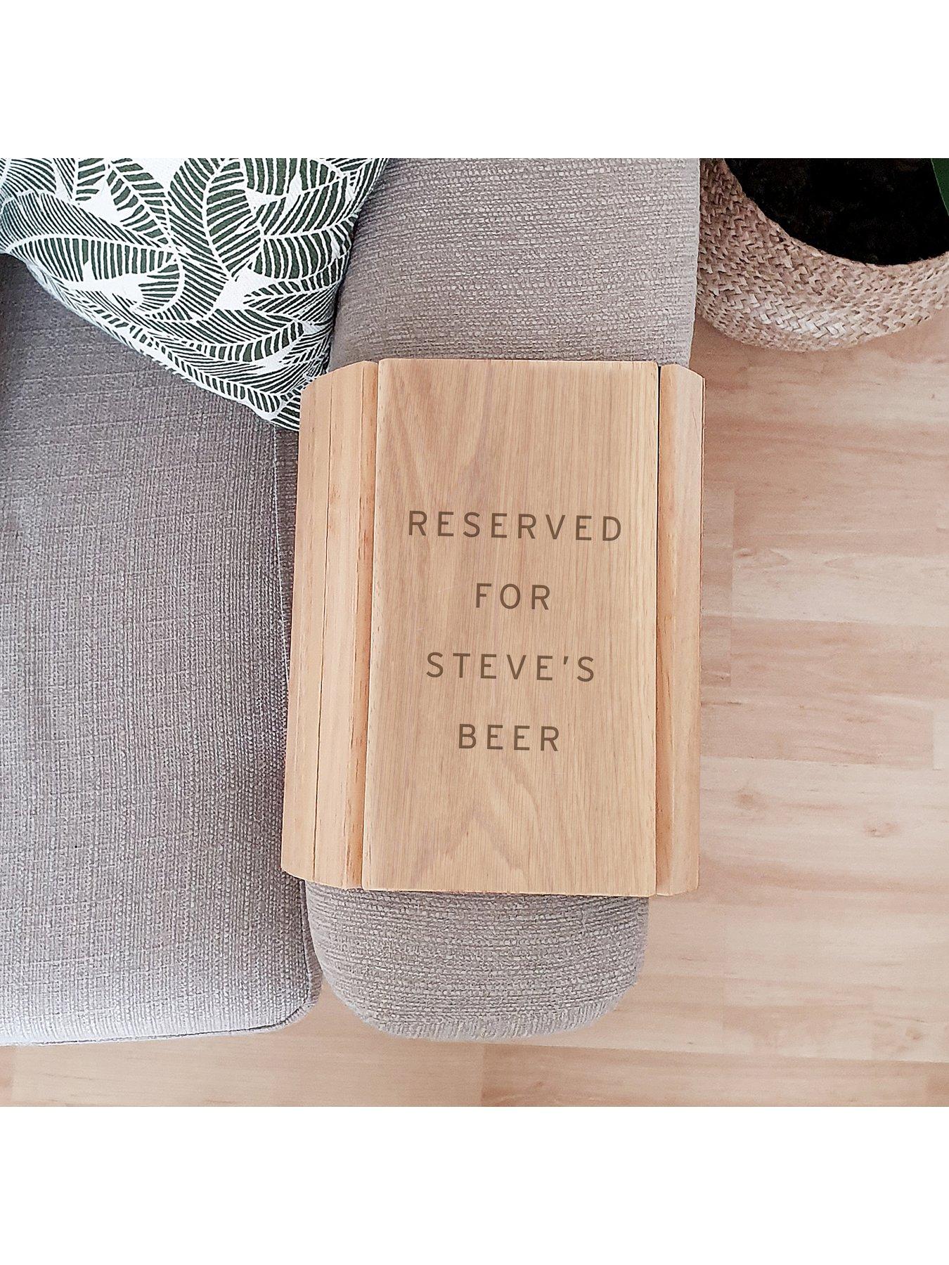 Image 3 of 5 of The Personalised Memento Company Personalised 'Reserved For' Wooden Sofa Tray