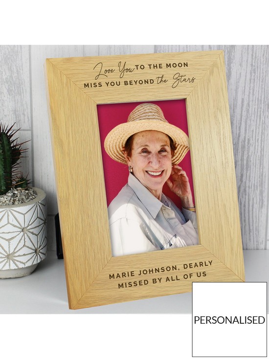 stillFront image of the-personalised-memento-company-personalised-love-you-to-the-moon-memorial-wooden-photo-frame